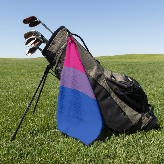 SlipperyJoe's Bisexual Pride Flag lavender-pink bl Golf Towel (Green)