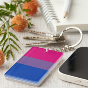 SlipperyJoe's Bisexual Pride Flag lavender-pink bl Key Ring