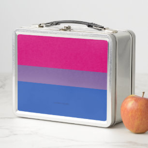 SlipperyJoe's Bisexual Pride Flag lavender-pink bl Metal Lunch Box