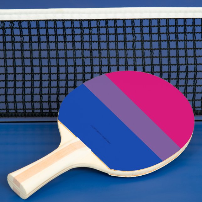 SlipperyJoe's Bisexual Pride Flag lavender-pink bl Ping Pong Paddle (Insitu)