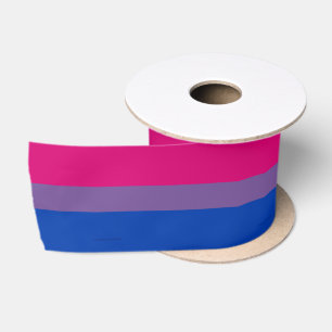 SlipperyJoe's Bisexual Pride Flag lavender-pink bl Satin Ribbon
