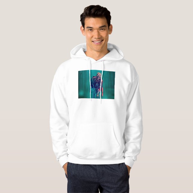 SlipperyJoe's bloody zombie woods Halloween mist f Hoodie (Front Full)