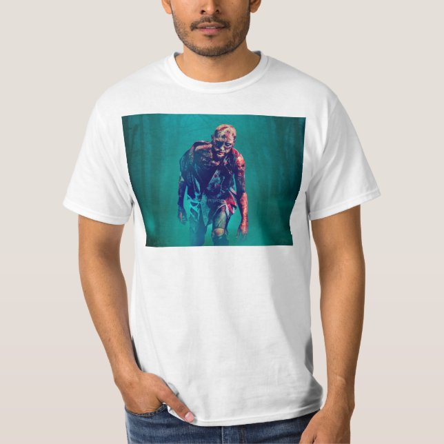 SlipperyJoe's bloody zombie woods Halloween mist f T-Shirt (Front)