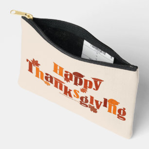 SlipperyJoe's bright festive Thanksgiving graphic Accessory Pouch