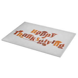 SlipperyJoe's bright festive Thanksgiving graphic Cutting Board