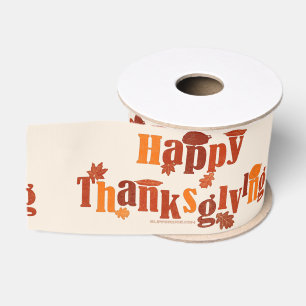 SlipperyJoe's bright festive Thanksgiving graphic Grosgrain Ribbon