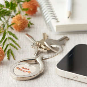 SlipperyJoe's bright festive Thanksgiving graphic Key Ring