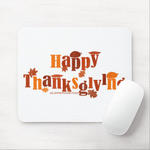 SlipperyJoe's bright festive Thanksgiving graphic  Mouse Mat