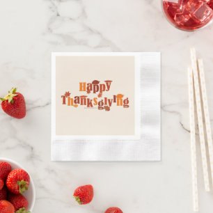SlipperyJoe's bright festive Thanksgiving graphic  Napkin