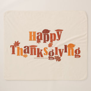 SlipperyJoe's bright festive Thanksgiving graphic  Sherpa Blanket