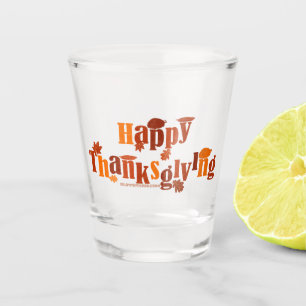 SlipperyJoe's bright festive Thanksgiving graphic  Shot Glass