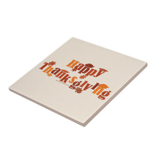 SlipperyJoe's bright festive Thanksgiving graphic Tile