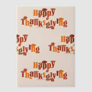 SlipperyJoe's bright festive Thanksgiving graphic Vellum Invitations