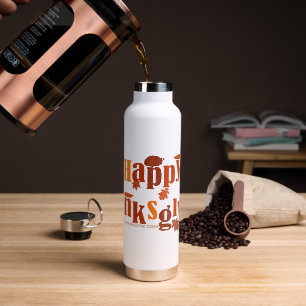 SlipperyJoe's bright festive Thanksgiving graphic Water Bottle