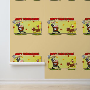 SlipperyJoe's bright playful Thanksgiving cartoon Wallpaper