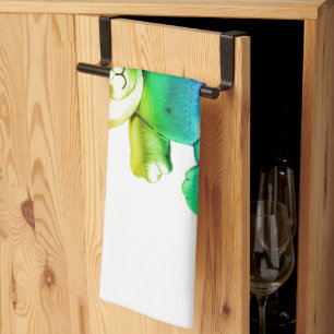 SlipperyJoe's brushed metal teddy bear rainbow gra Tea Towel