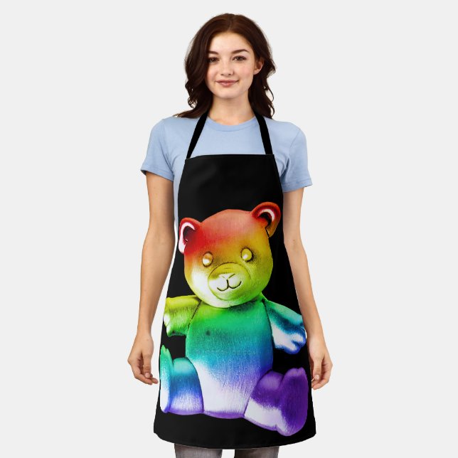 SlipperyJoe's brushed metal teddy bear smooth grad Apron (Worn)