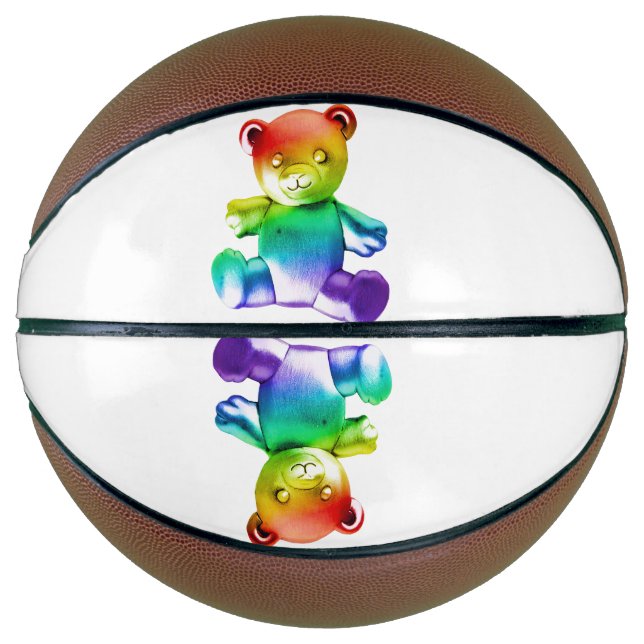 SlipperyJoe's brushed metal teddy bear smooth grad Basketball (Front)