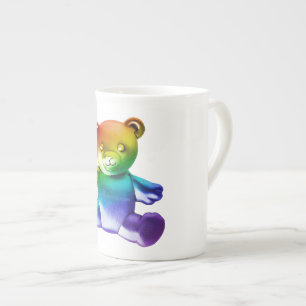 SlipperyJoe's brushed metal teddy bear smooth grad Bone China Mug