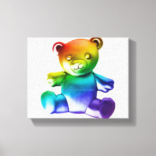 SlipperyJoe's brushed metal teddy bear smooth grad Canvas Print
