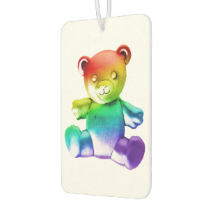 SlipperyJoe's brushed metal teddy bear smooth grad Car Air Freshener