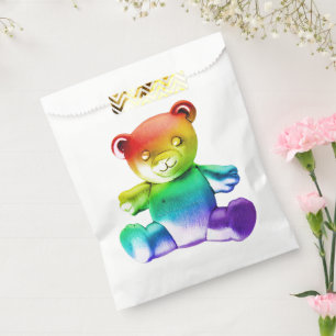 SlipperyJoe's brushed metal teddy bear smooth grad Favour Bags