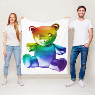 SlipperyJoe's brushed metal teddy bear smooth grad Fleece Blanket