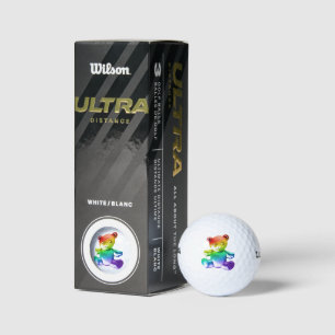 SlipperyJoe's brushed metal teddy bear smooth grad Golf Balls