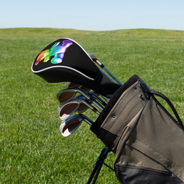SlipperyJoe's brushed metal teddy bear smooth grad Golf Head Cover (In Situ)