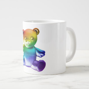 SlipperyJoe's brushed metal teddy bear smooth grad Large Coffee Mug