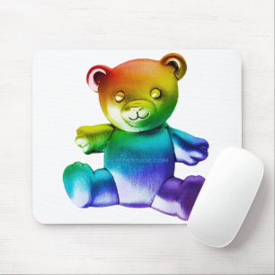 SlipperyJoe's brushed metal teddy bear smooth grad Mouse Mat