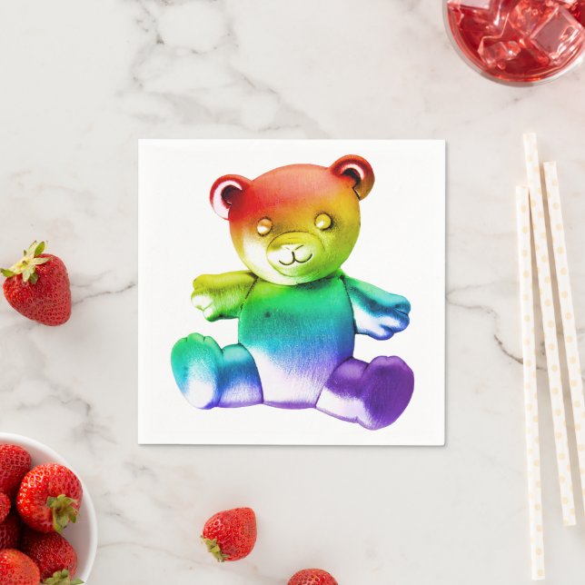 SlipperyJoe's brushed metal teddy bear smooth grad Napkin (Insitu)