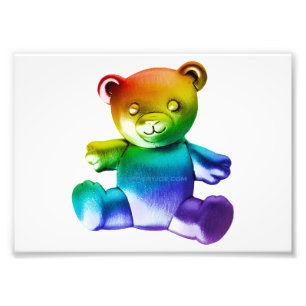 SlipperyJoe's brushed metal teddy bear smooth grad Photo Print