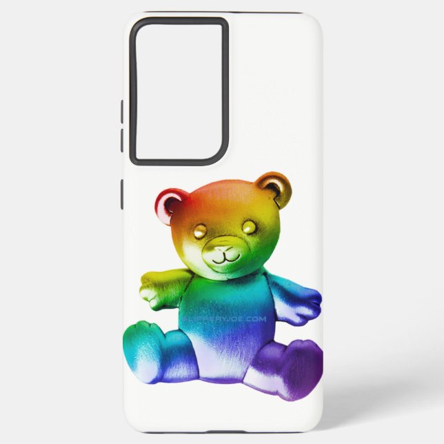 SlipperyJoe's brushed metal teddy bear smooth grad Samsung Galaxy S21 Ultra Case (Back)