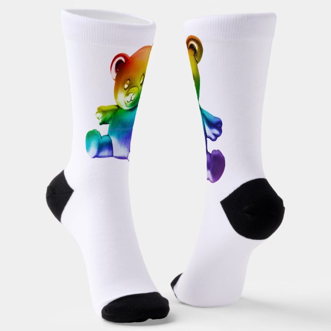 SlipperyJoe's brushed metal teddy bear smooth grad Socks (Angled)