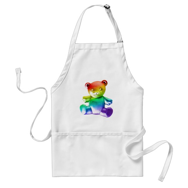 SlipperyJoe's brushed metal teddy bear smooth grad Standard Apron (Front)