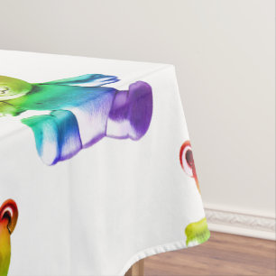 SlipperyJoe's brushed metal teddy bear smooth grad Tablecloth