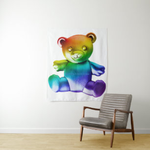 SlipperyJoe's brushed metal teddy bear smooth grad Tapestry