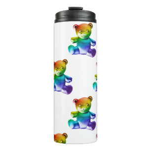 SlipperyJoe's brushed metal teddy bear smooth grad Thermal Tumbler