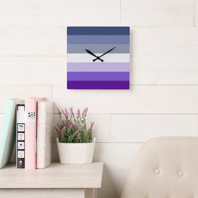 SlipperyJoe's Butch Lesbian Pride Flag gay gifts L Square Wall Clock (Reading Room)