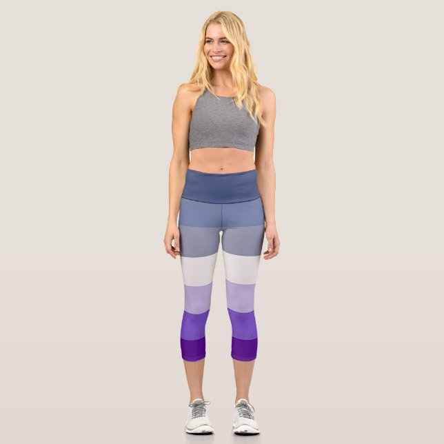 SlipperyJoe's Butch Lesbian Pride Flag represent b Capri Leggings (Front)