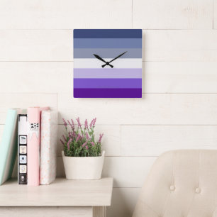 SlipperyJoe's Butch Lesbian Pride Flag represent b Square Wall Clock