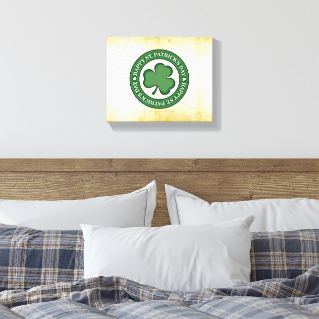 SlipperyJoe's celebrating Saint Patrick's Day Iris Canvas Print (Insitu(Bedroom))