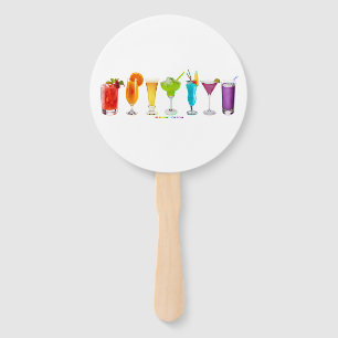SlipperyJoe's Cheers alcohol cocktail pride neon c Hand Fan