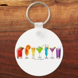 SlipperyJoe's Cheers alcohol cocktail pride neon c Key Ring