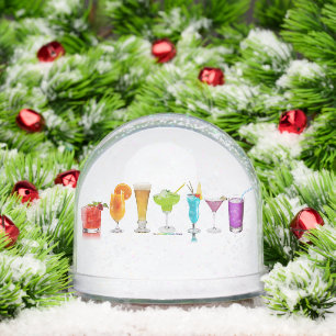 SlipperyJoe's Cheers alcohol cocktail pride neon c Snowglobe