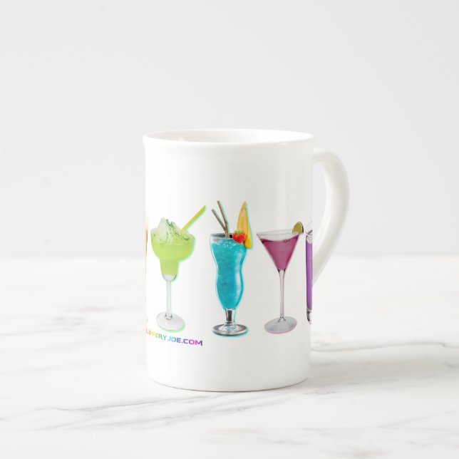 SlipperyJoe's cheers alcohol cocktails LGBTQIA gay Bone China Mug (Front Right)