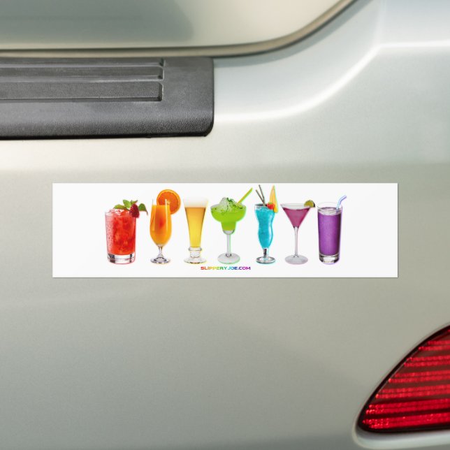 SlipperyJoe's cheers alcohol cocktails LGBTQIA gay Bumper Sticker (On Car)