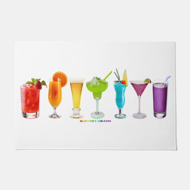 SlipperyJoe's cheers alcohol cocktails LGBTQIA gay Doormat (Front)