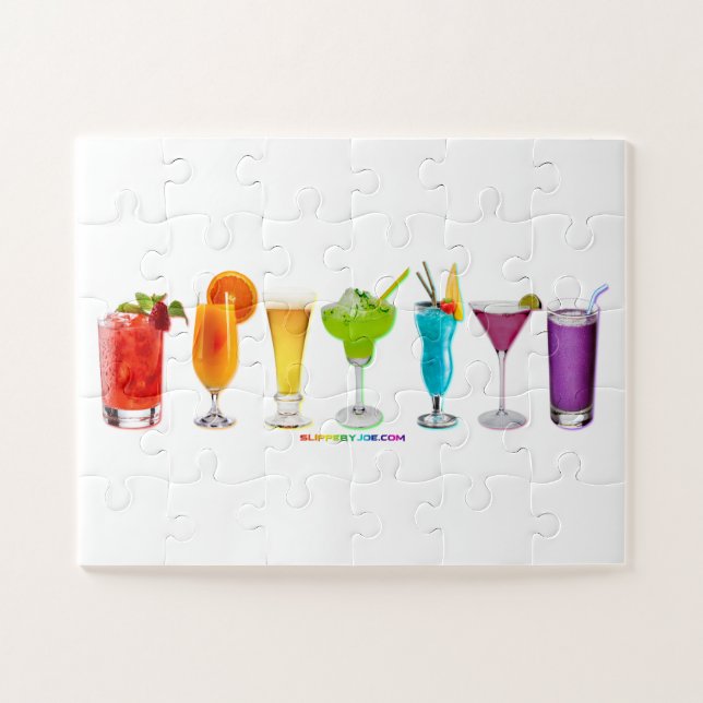 SlipperyJoe's cheers alcohol cocktails LGBTQIA gay Jigsaw Puzzle (Horizontal)